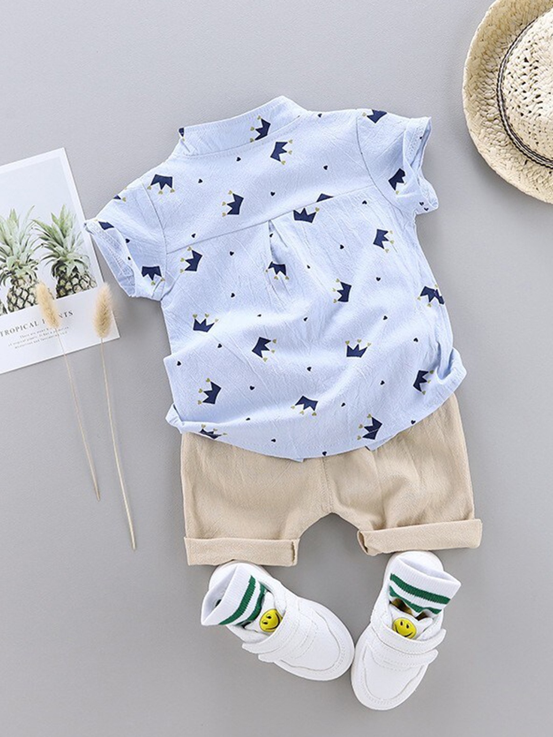 

StyleCast Boys Blue Graphic Printed Shirt with Shorts