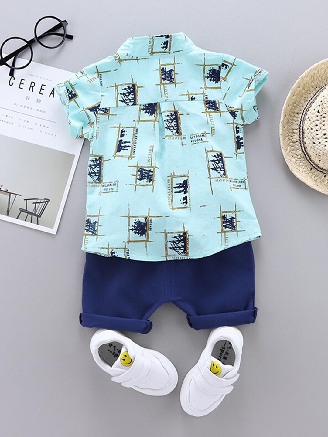 

StyleCast Infant Boys Printed Shirt with Shorts, Green