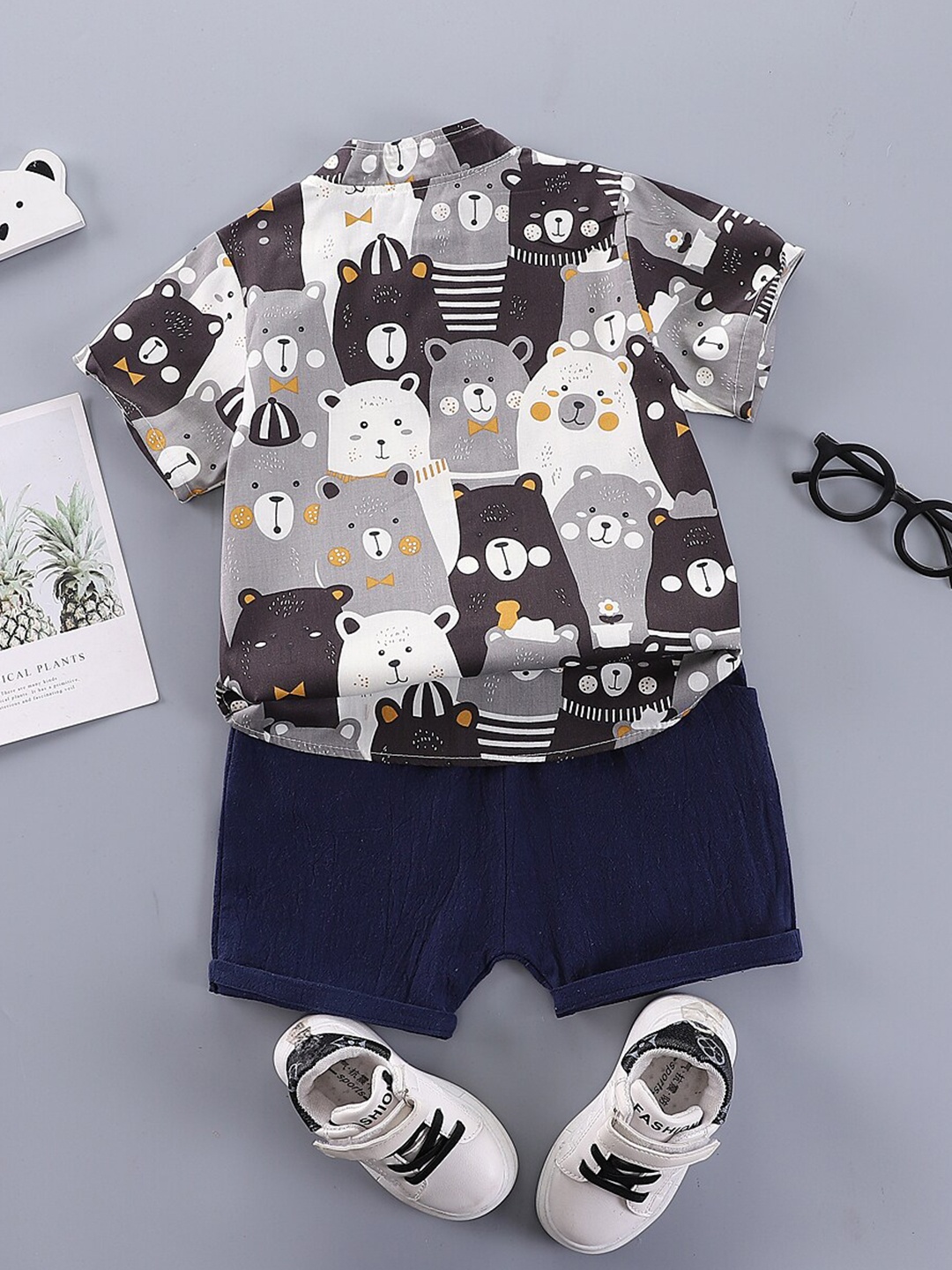 

StyleCast Infant Boys Printed Shirt with Shorts, Black
