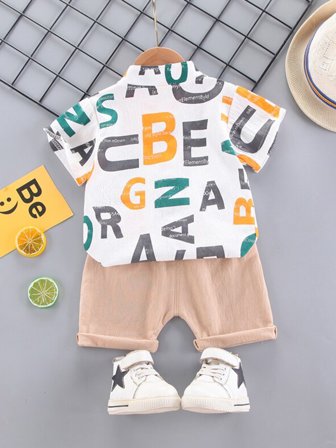 

StyleCast Boys White Typography Printed Shirt with Shorts