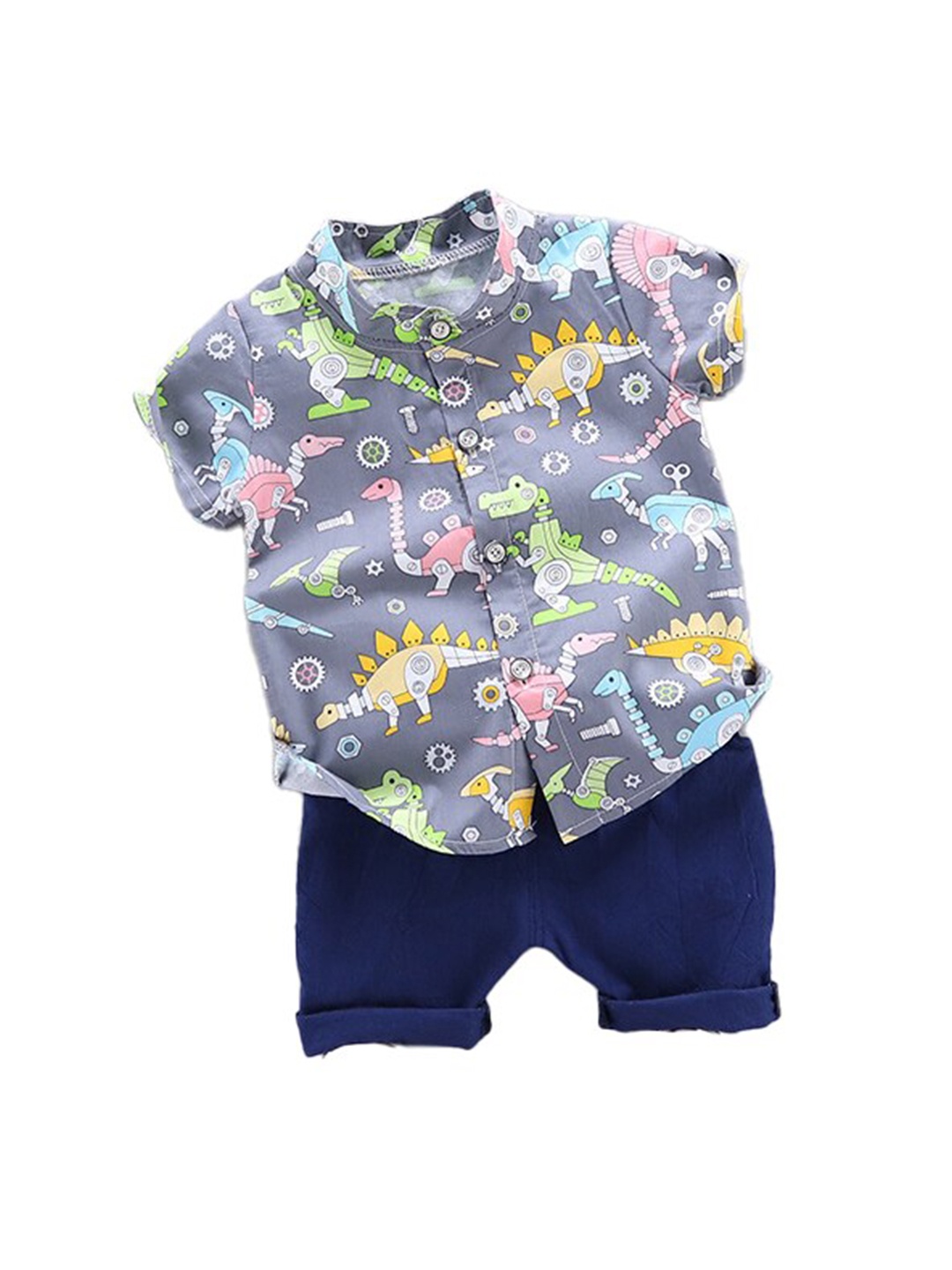 

StyleCast Boys Grey Graphic Printed Shirt with Shorts