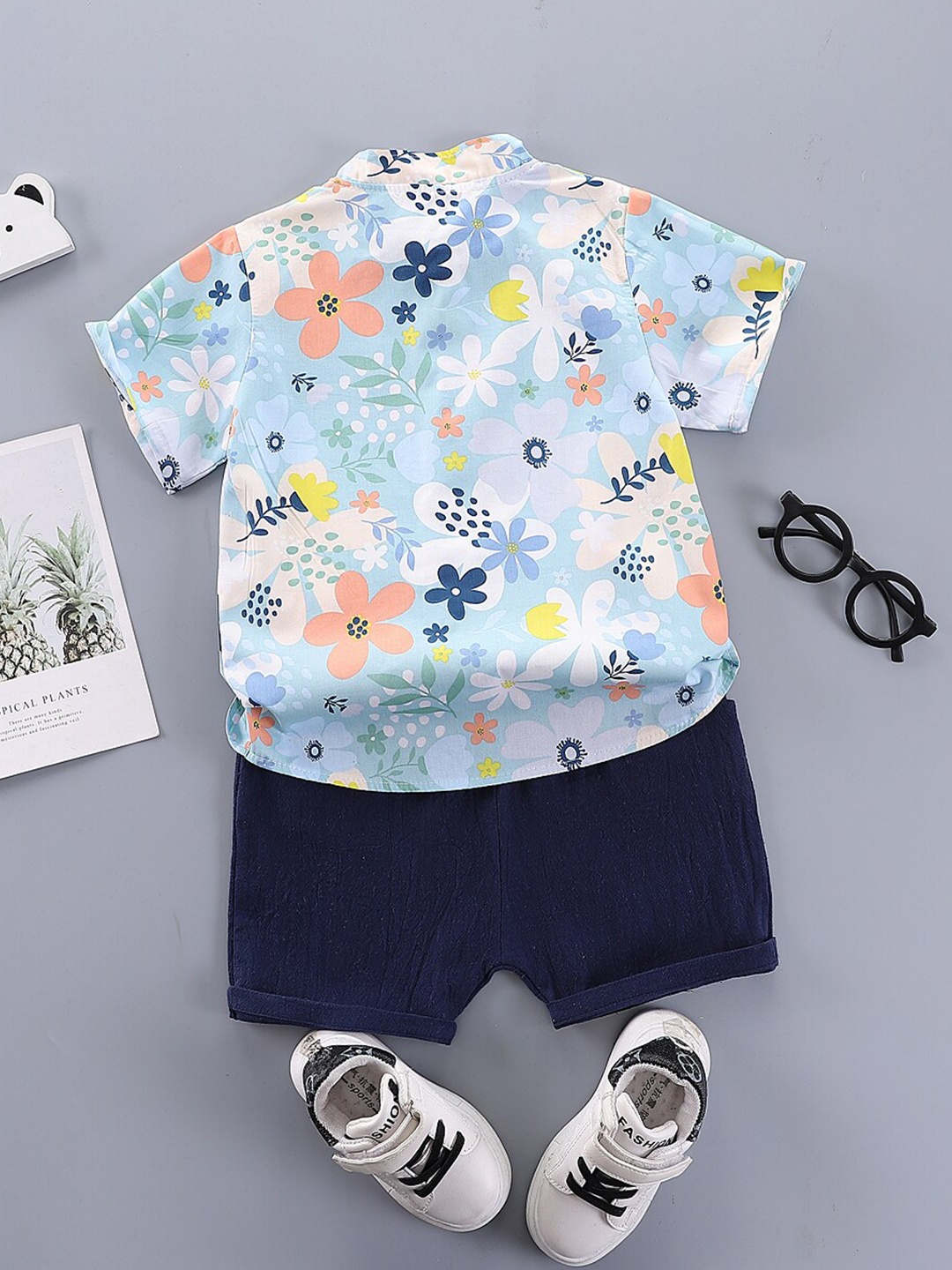 

StyleCast Boys Printed Shirt with Shorts, Blue
