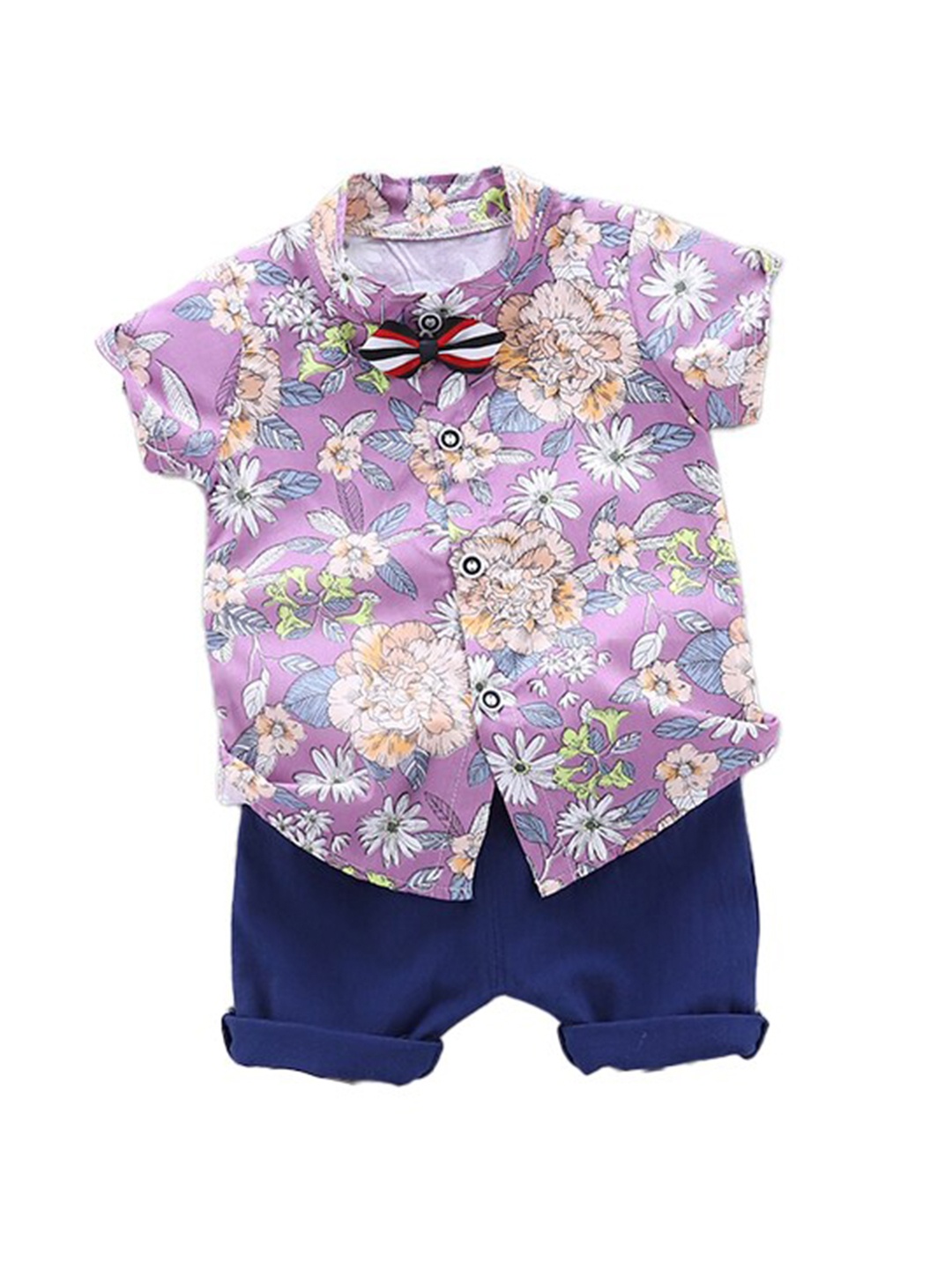 

StyleCast Infant Boys Printed Shirt with Shorts, Purple