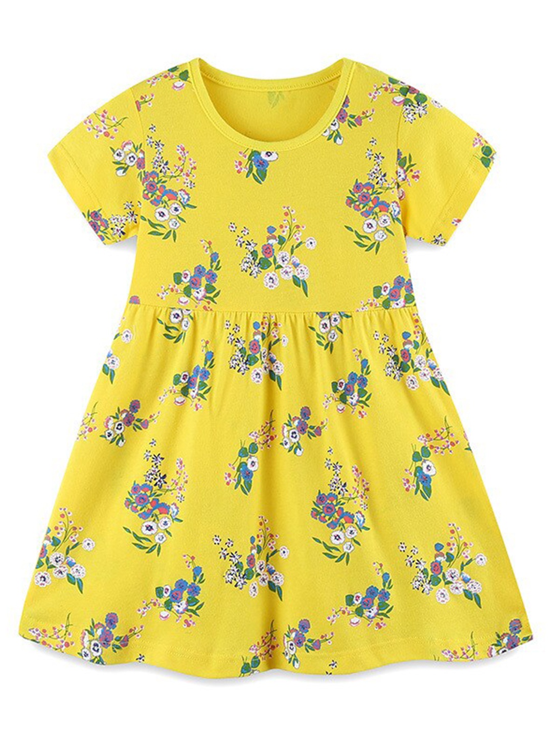 

StyleCast Girls Yellow Floral Printed Cotton Fit & Flare Dress