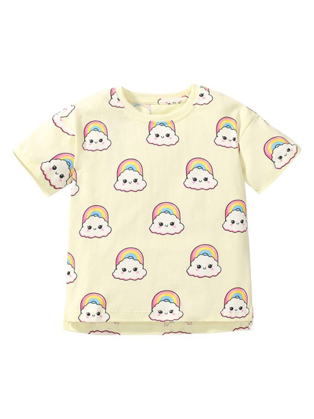 

StyleCast Girls Yellow Round Neck Short Sleeves Printed Cotton T-shirt