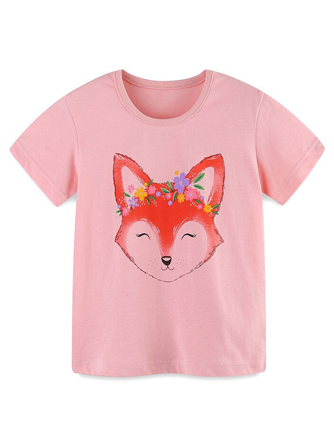 

StyleCast Girls Pink Round Neck Short Sleeves Printed T-shirt