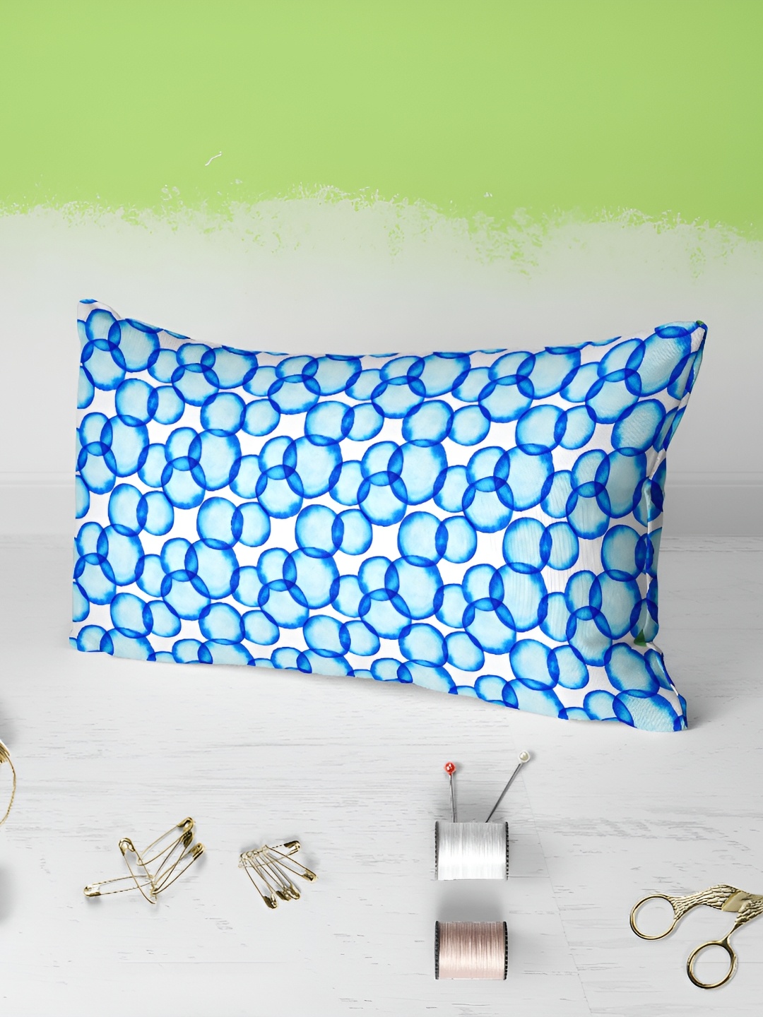 

ArtzFolio White & Blue 2 Pieces Rectangle Pillow Covers