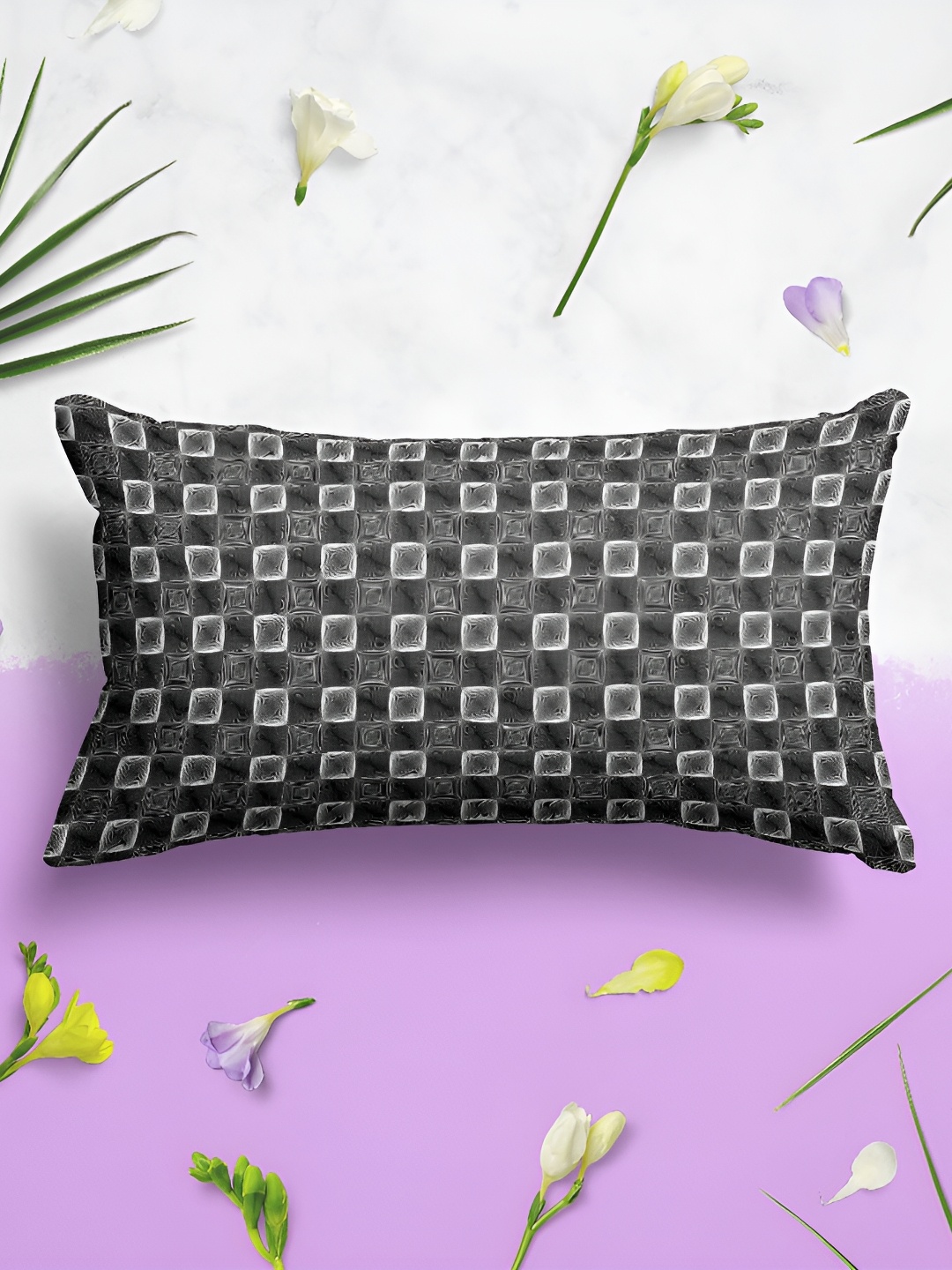 

ArtzFolio Black & Grey 2 Pieces Checked Printed Rectangle Pillow Covers