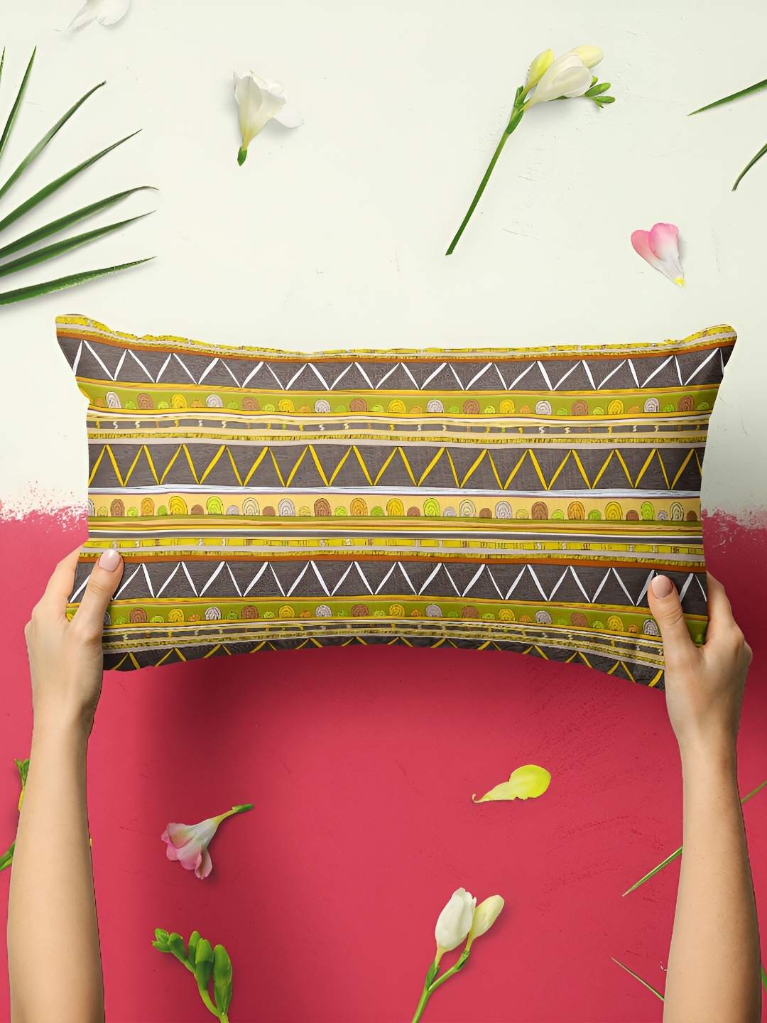 

ArtzFolio Brown Cream 2 Pieces Abstract Printed Rectangle Pillow Covers