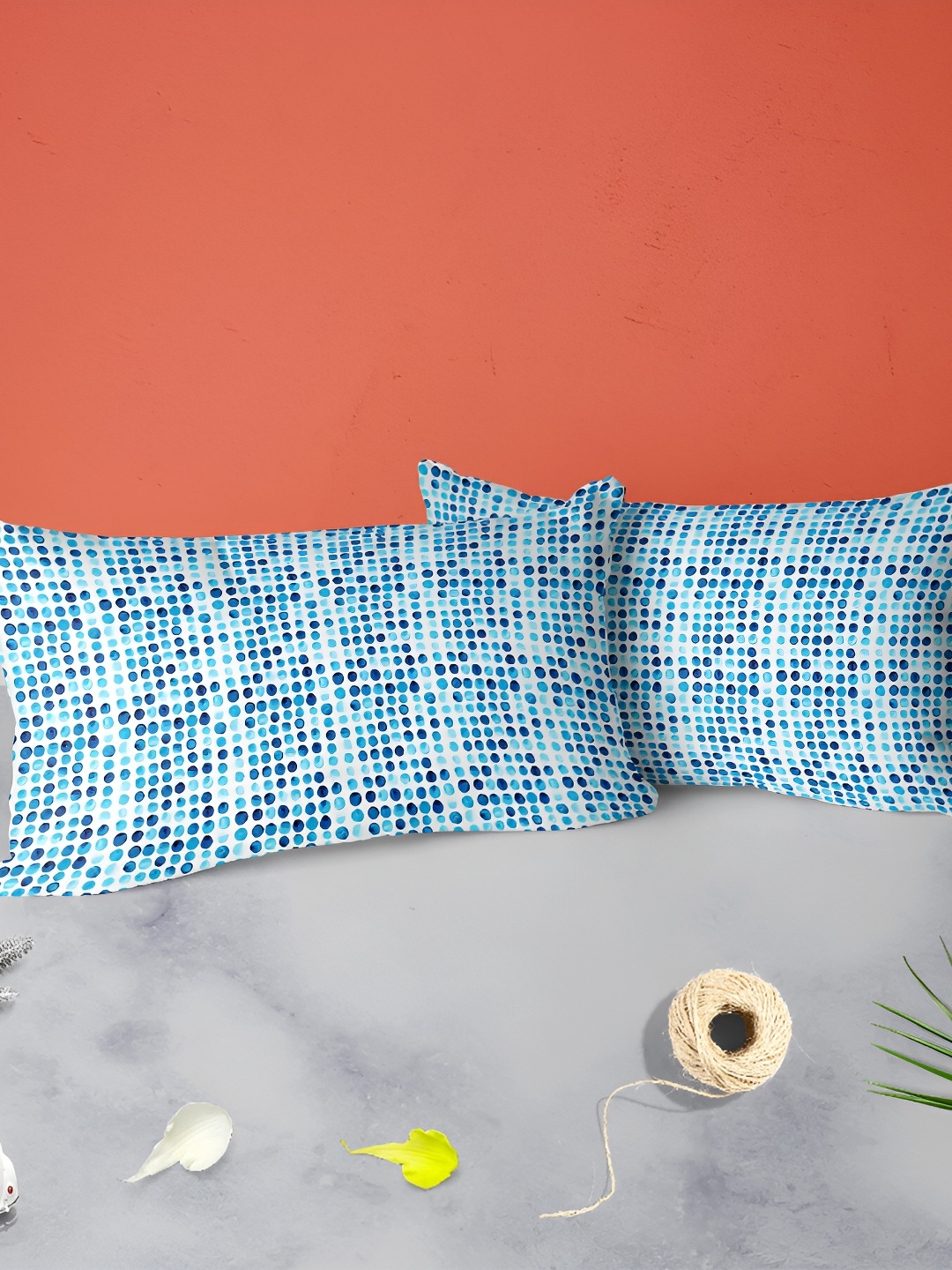 

ArtzFolio Blue & White 2 Pieces Printed Velvet Rectangle Pillow Covers