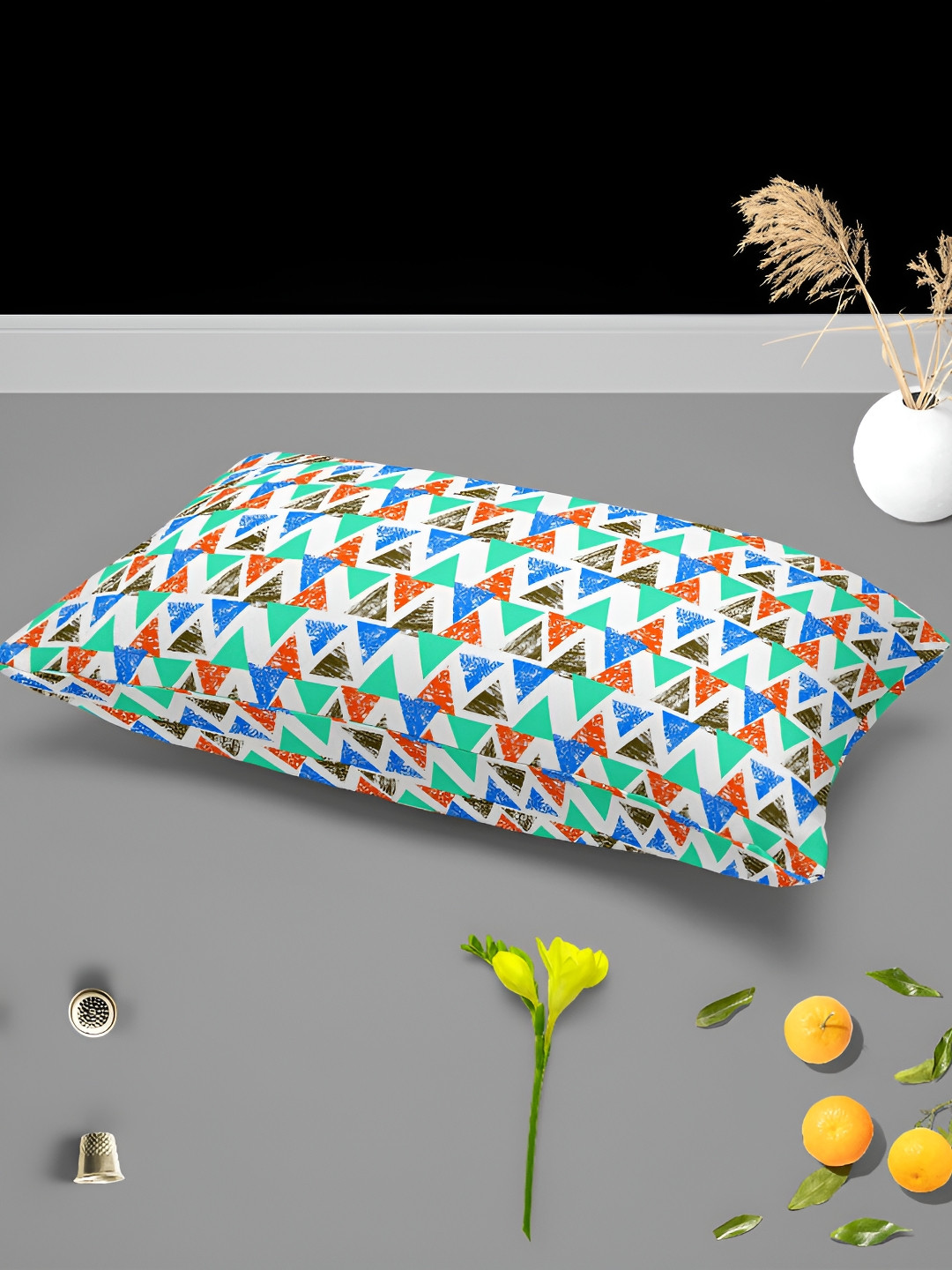 

ArtzFolio White & Green 2 Pieces Abstract Rectangle Pillow Covers