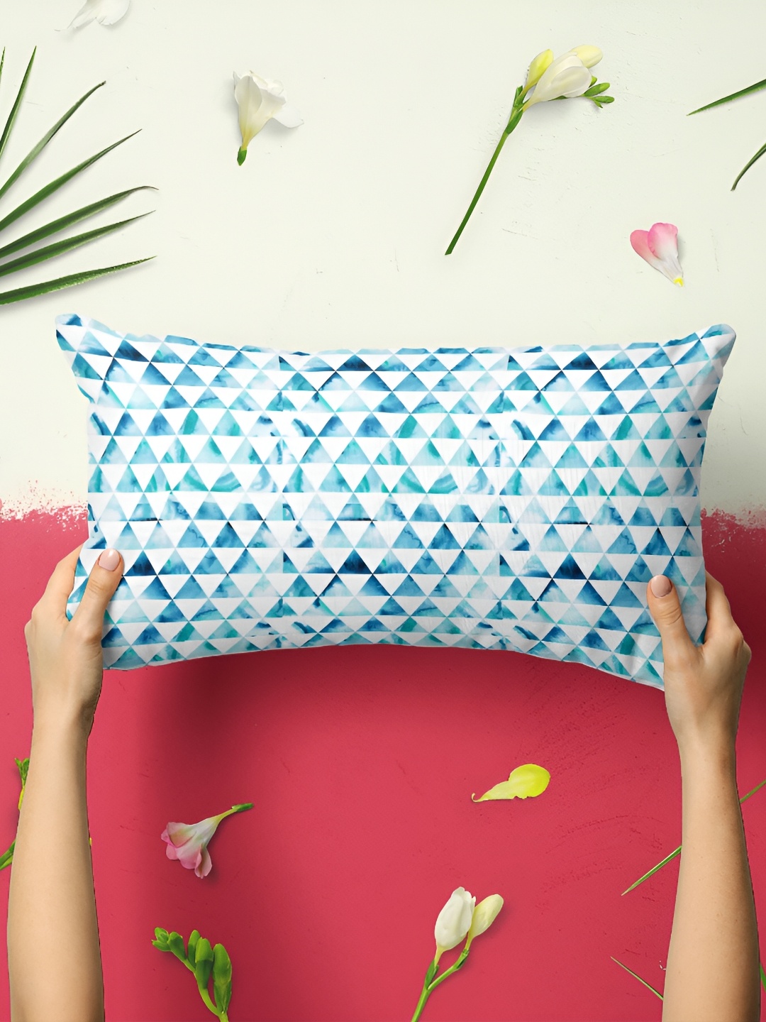 

ArtzFolio Blue & White 2 Pieces Printed Rectangle Pillow Covers