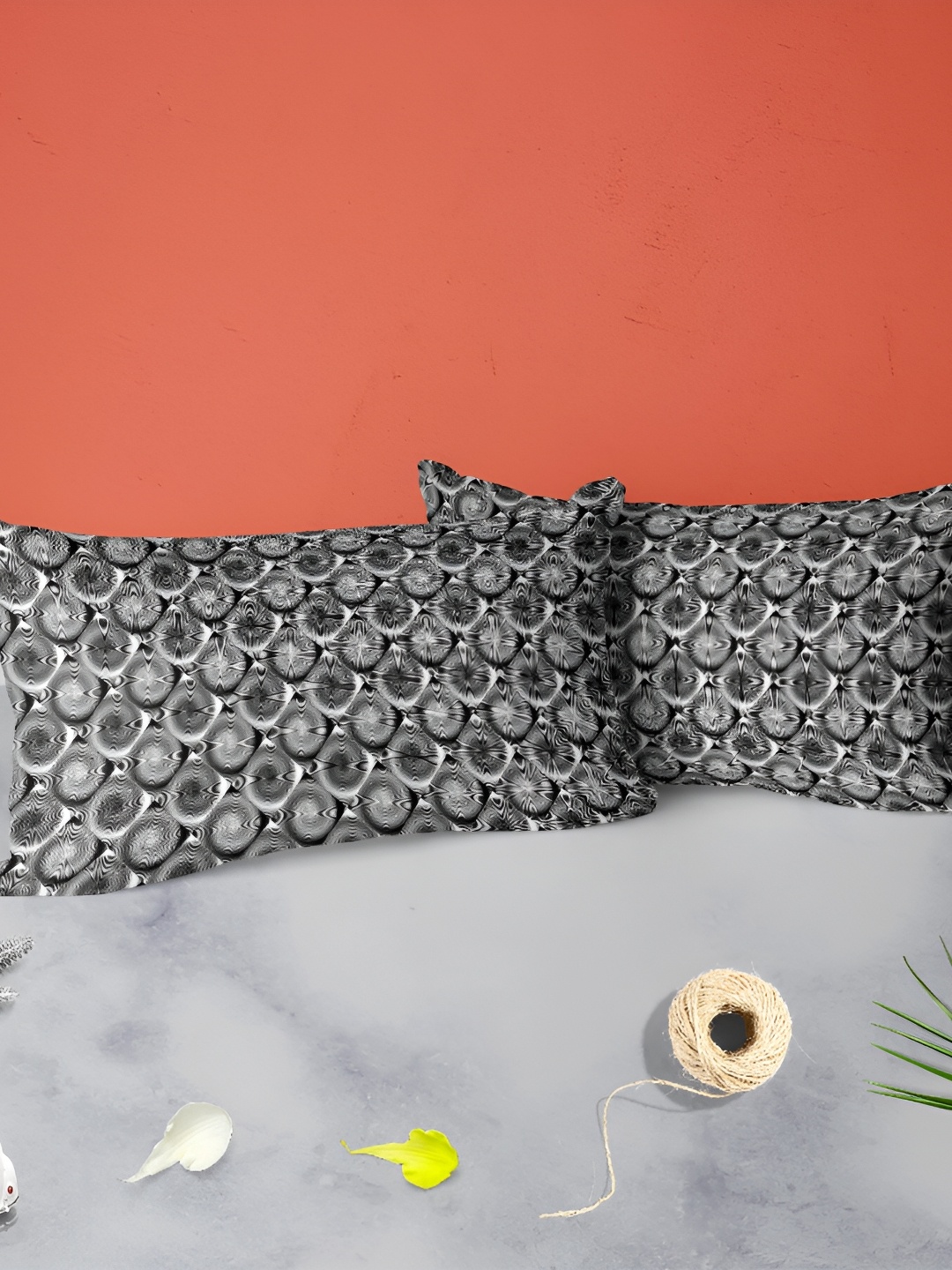 

ArtzFolio Black 2 Pieces Printed Rectangle Pillow Covers