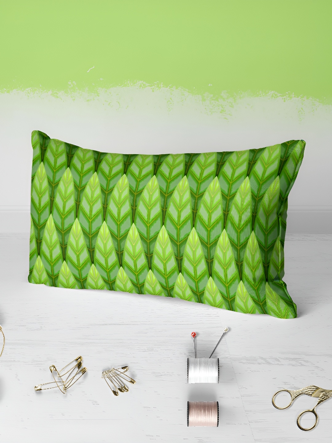 

ArtzFolio Green and Yellow 2 Pieces Velvet Rectangle Pillow Covers