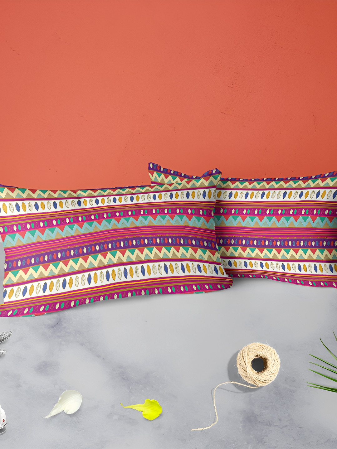 

ArtzFolio Pink & Green 2 Pieces Printed Rectangle Pillow Covers