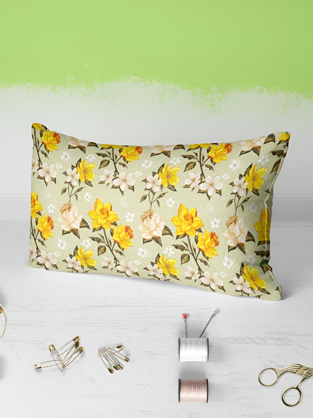 

ArtzFolio Yellow & Green 2 Pieces Rectangle Pillow Covers