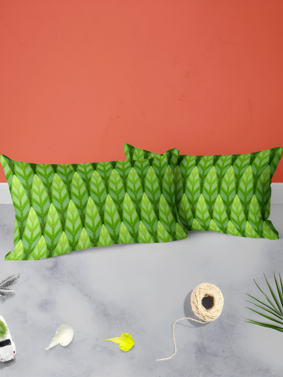 

ArtzFolio Green 2 Pieces Rectangle Pillow Covers