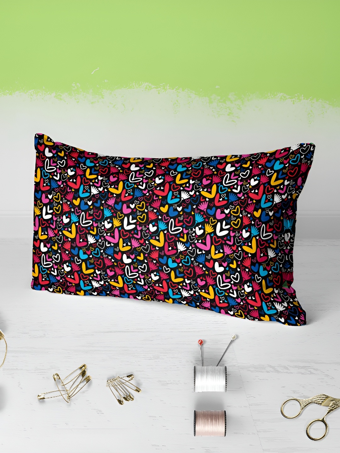 

ArtzFolio Black & Blue 2 Pieces Abstract Printed Rectangular Pillow Covers