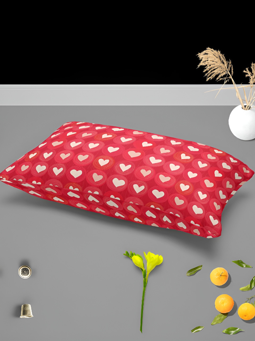 

ArtzFolio Red 2 Pieces Abstract Printed Rectangle Pillow Covers