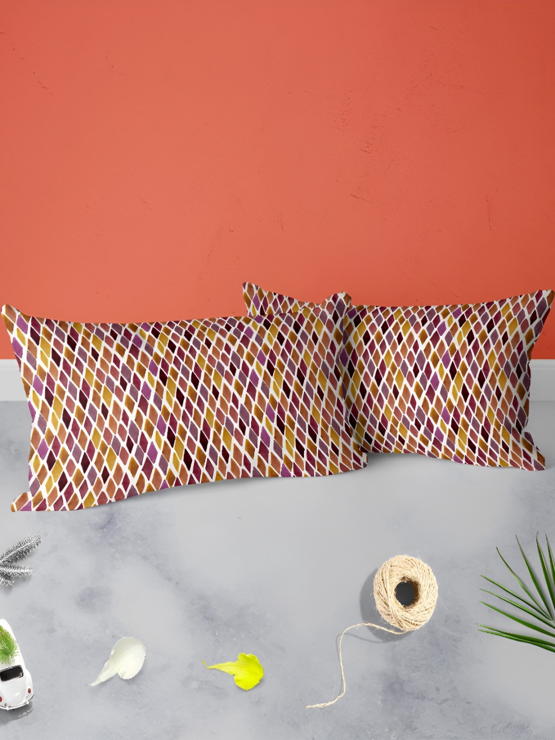 

ArtzFolio Brown 2 Pieces Printed Velvet Rectangle Pillow Covers
