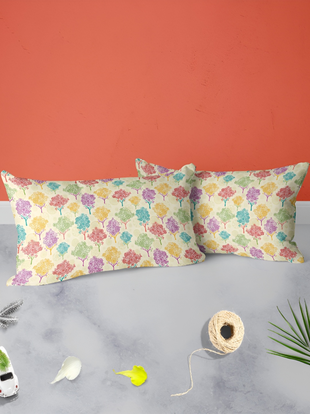 

ArtzFolio Purple & Yellow 2Pcs Floral Rectangle Pillow Covers