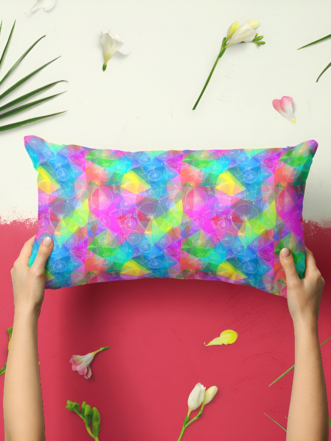 

ArtzFolio Purple & Green 2 Pieces Abstract Cotton Rectangle Pillow Covers