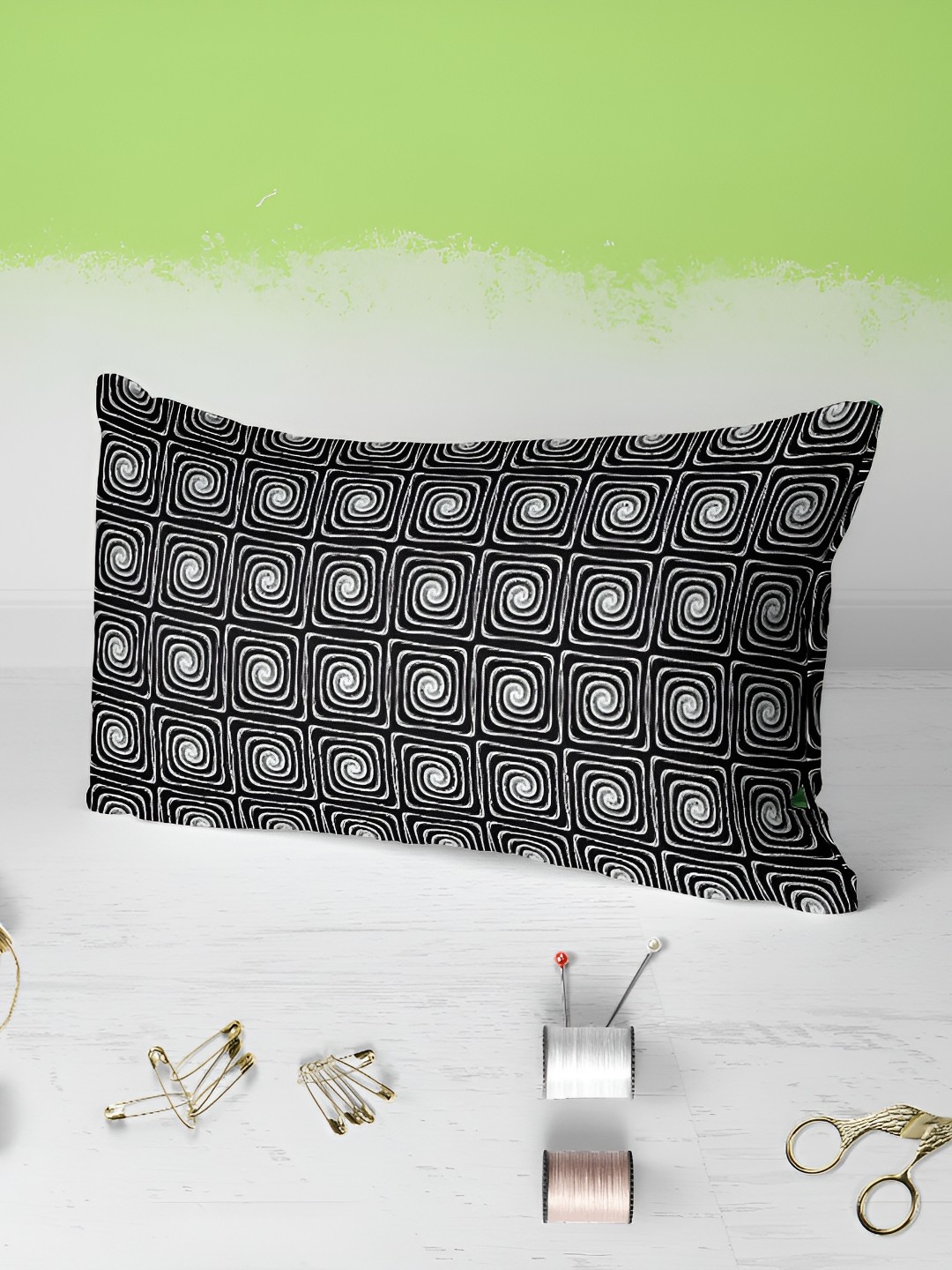

ArtzFolio Black & White 2 Pieces Self Design Rectangle Velvet Pillow Covers