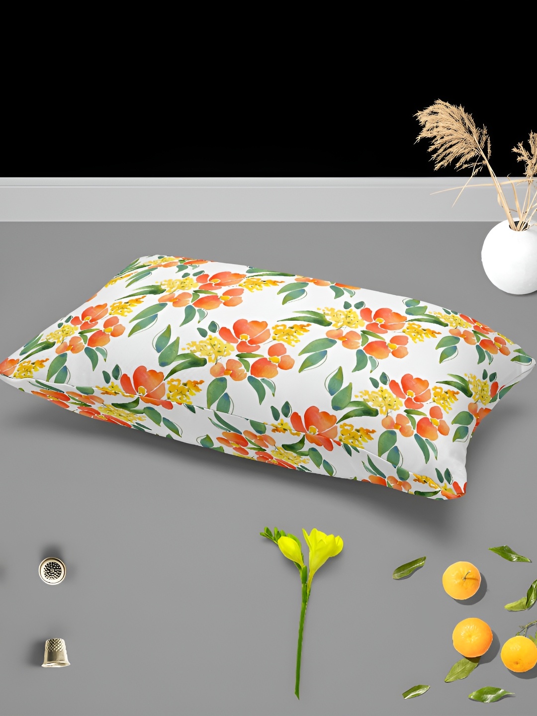 

ArtzFolio Yellow & White 2Pcs Floral Rectangle Pillow Covers