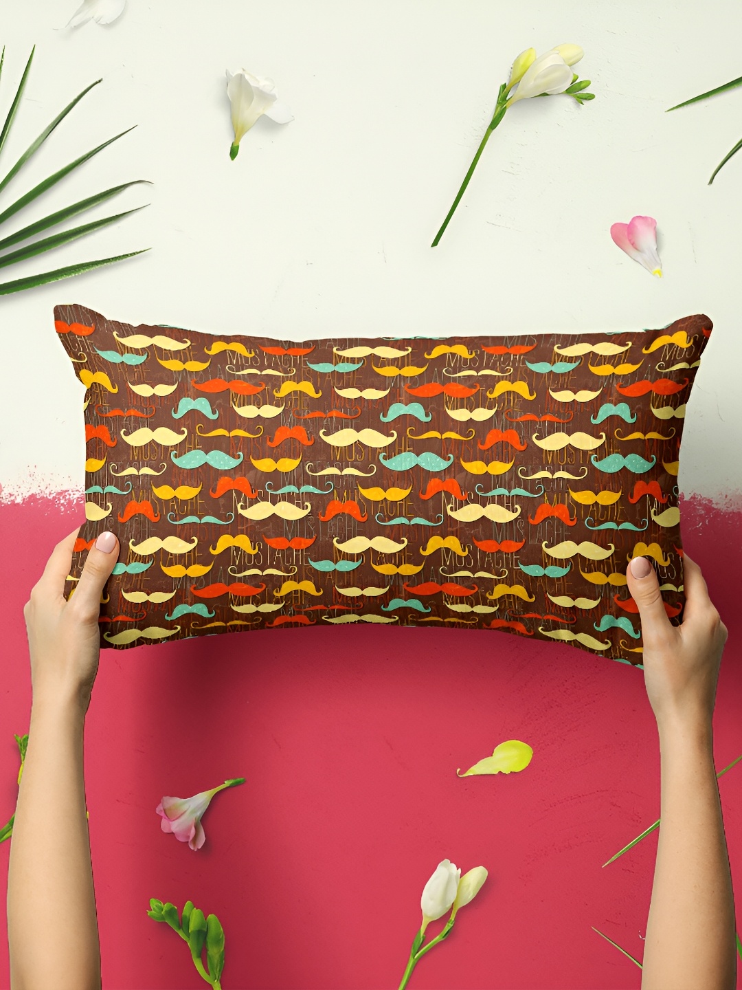 

ArtzFolio Brown Yellow 2 Pieces Rectangle Pillow Covers