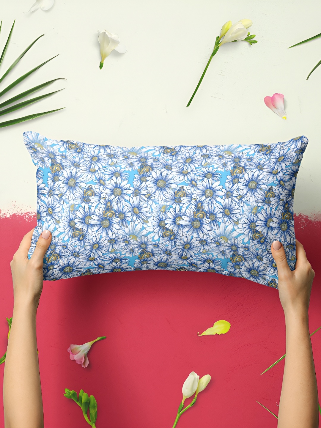 

ArtzFolio Blue 2 Pcs Velvet Rectangle Pillow Covers