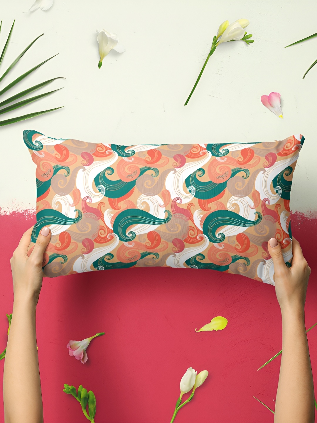

ArtzFolio Orange & Green 2 Pieces Printed Rectangle Pillow Covers
