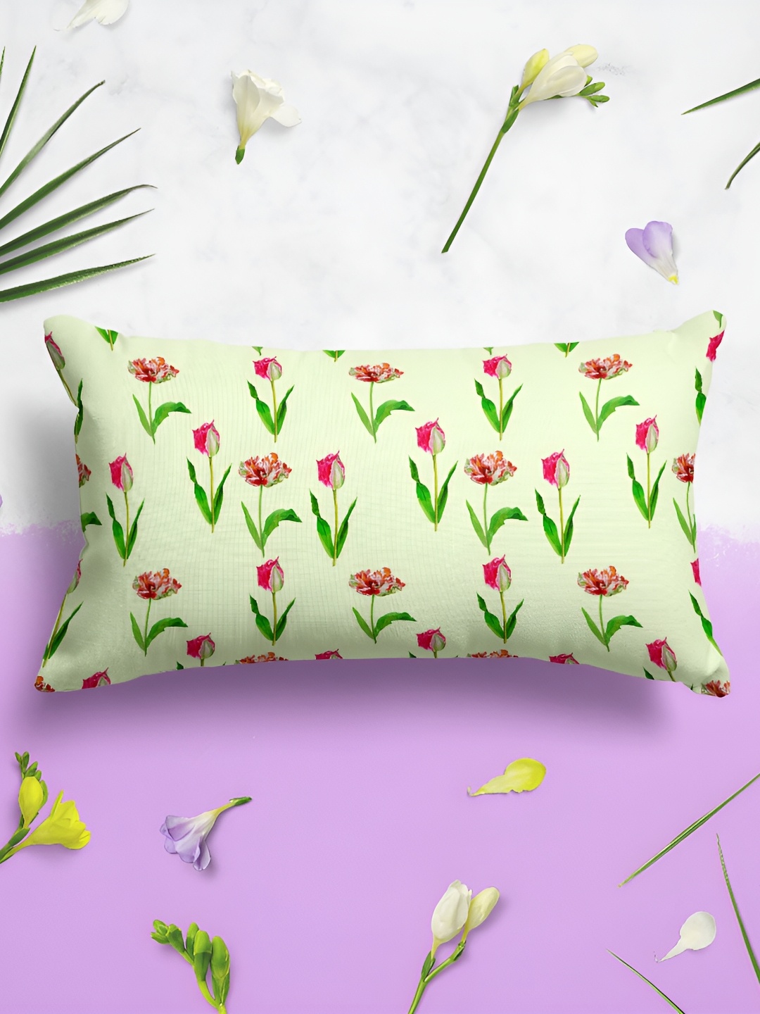 

ArtzFolio Green & Red 2 Pieces Printed Velvet Rectangle Pillow Covers