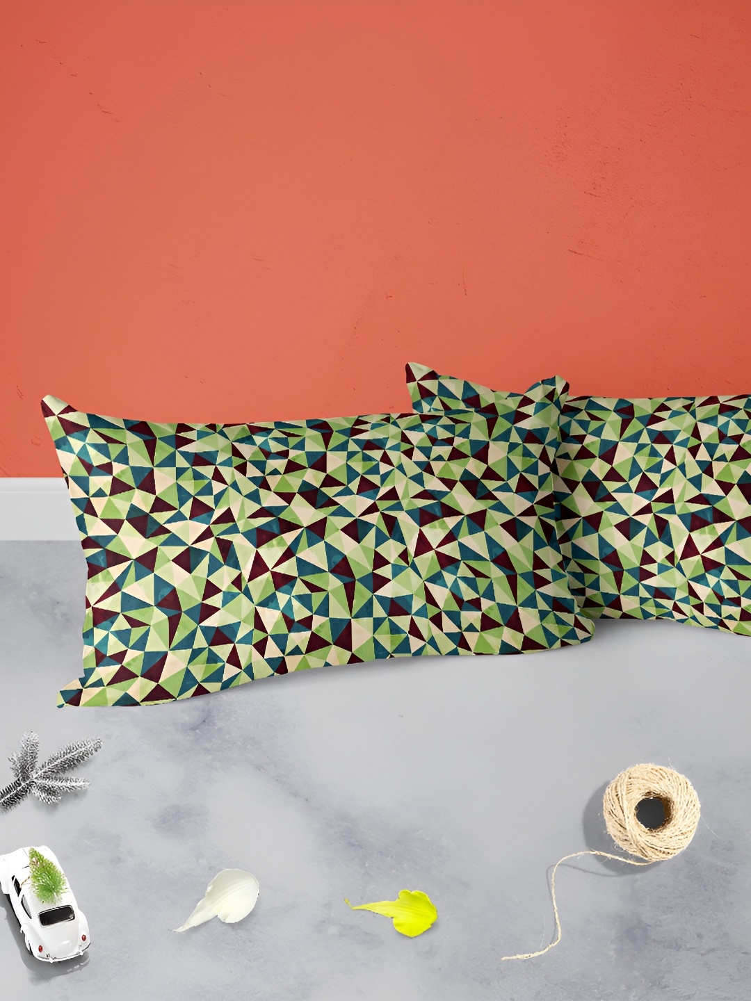 

ArtzFolio Green & Teal 2 Pieces Printed Rectangle Pillow Covers