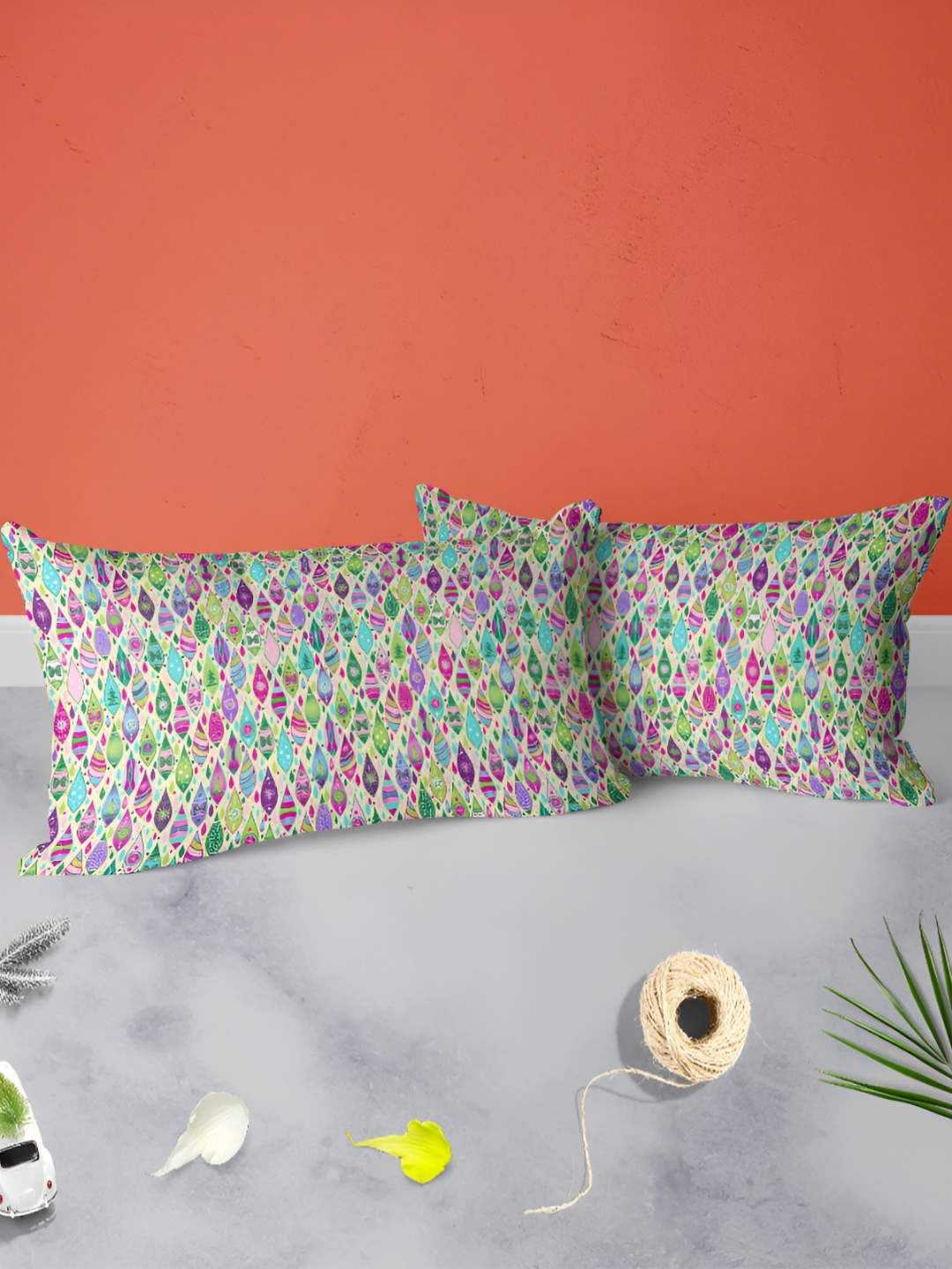 

ArtzFolio Green 2 Pieces Printed Rectangle Pillow Covers