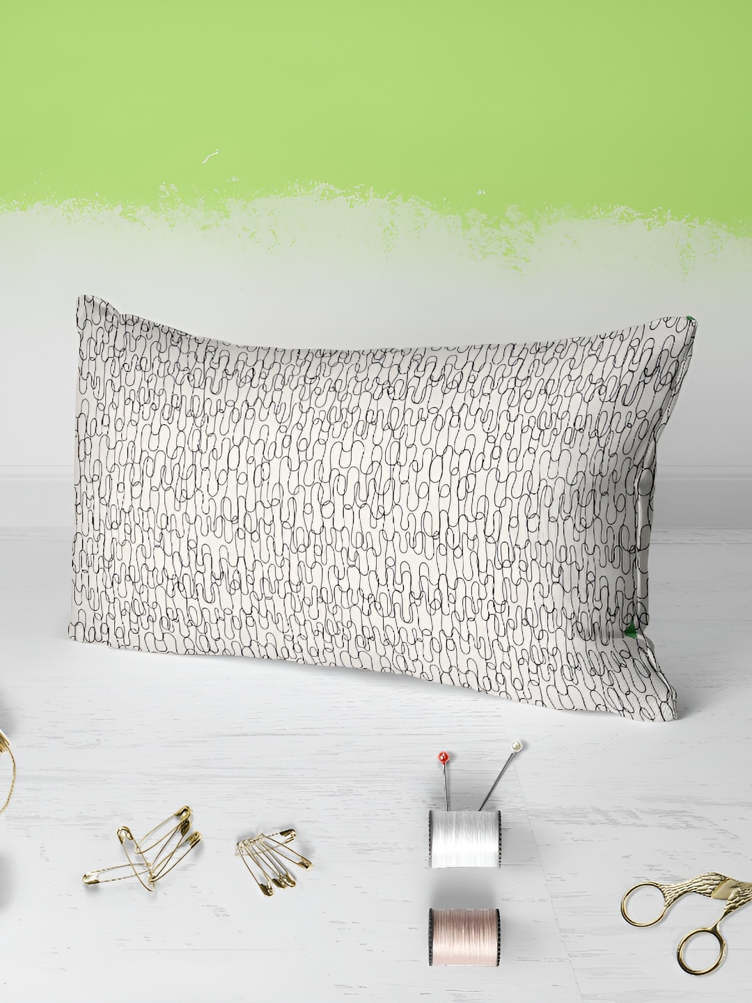 

ArtzFolio White Black 2 Pieces Abstract Rectangle Pillow Covers