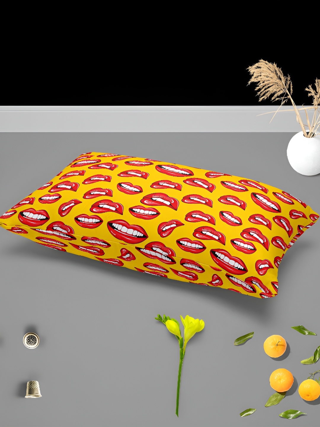 

ArtzFolio Yellow and Red 2 Pieces Cotton Rectangle Pillow Covers