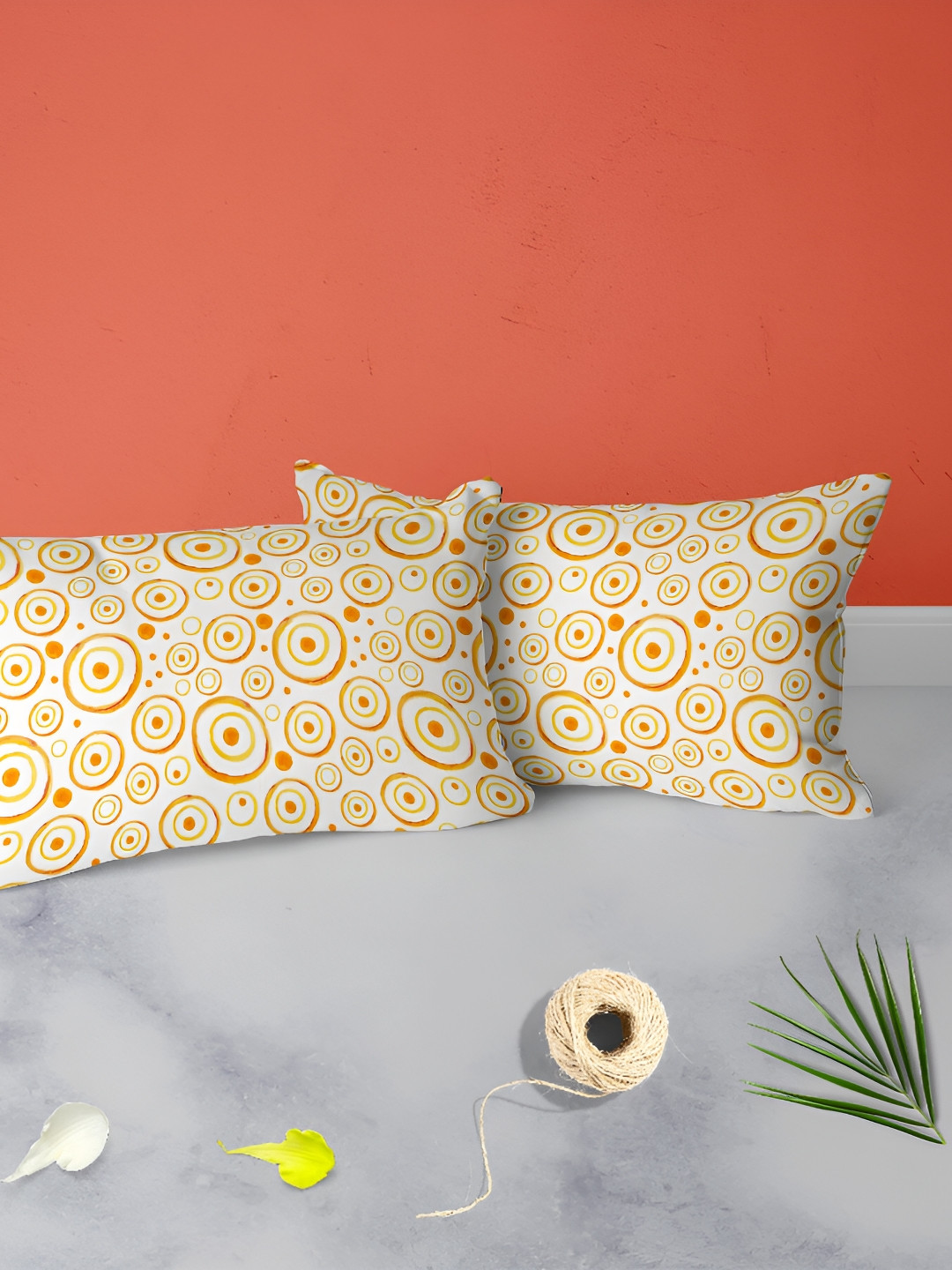 

ArtzFolio Beige 2 Pieces Abstract Printed Rectangle Pillow Covers