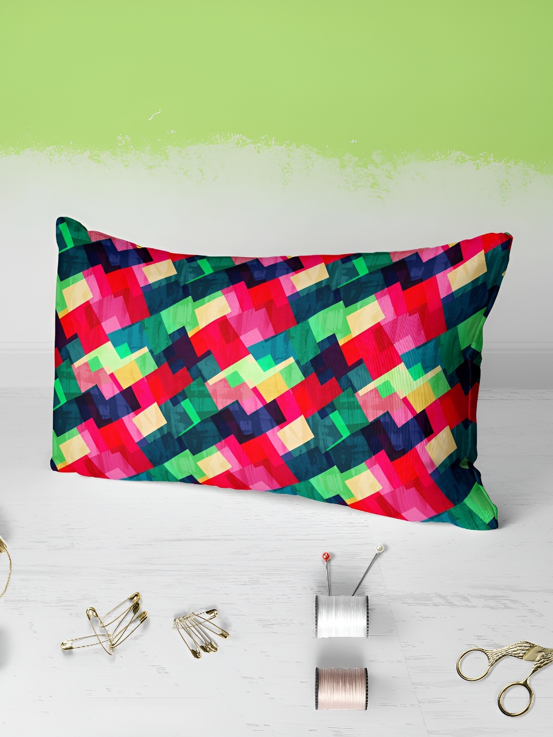 

ArtzFolio Red & Green 2 Pieces Rectangle Pillow Covers