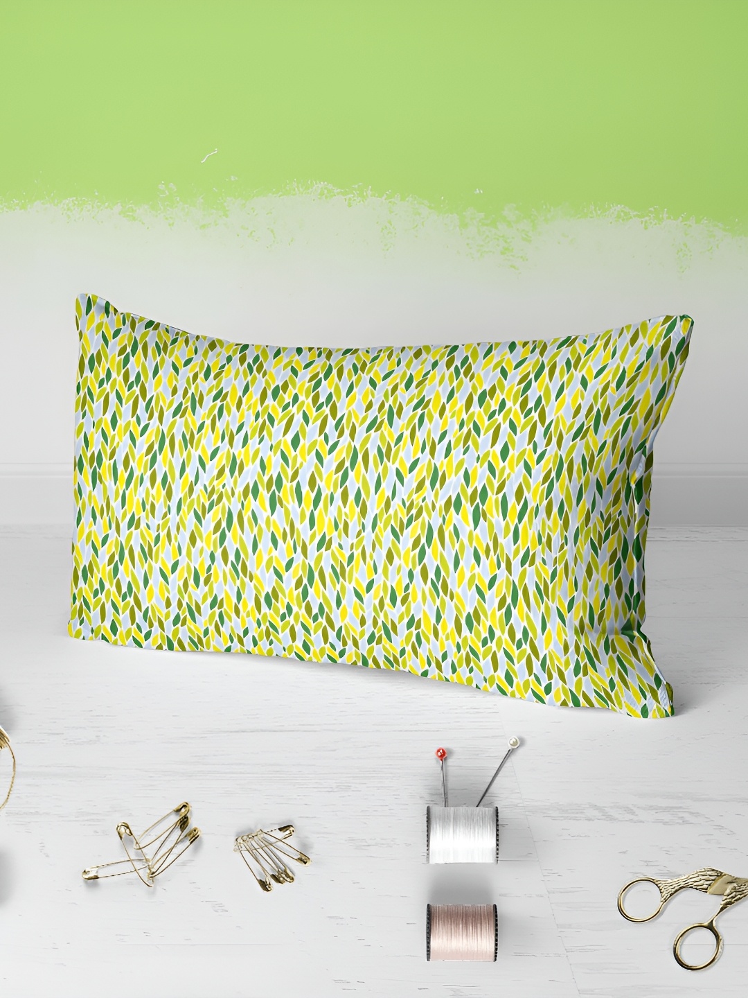 

ArtzFolio Green 2 Pieces Printed Velvet Rectangle Pillow Covers