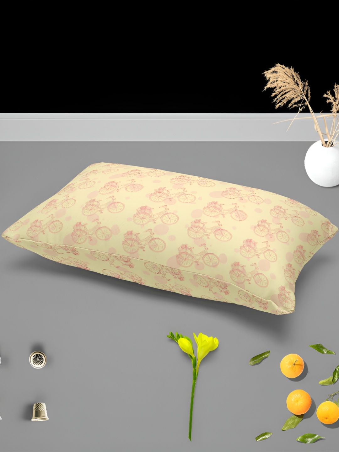 

ArtzFolio Yellow & Pink 2 Pieces Printed Rectangle Pillow Covers