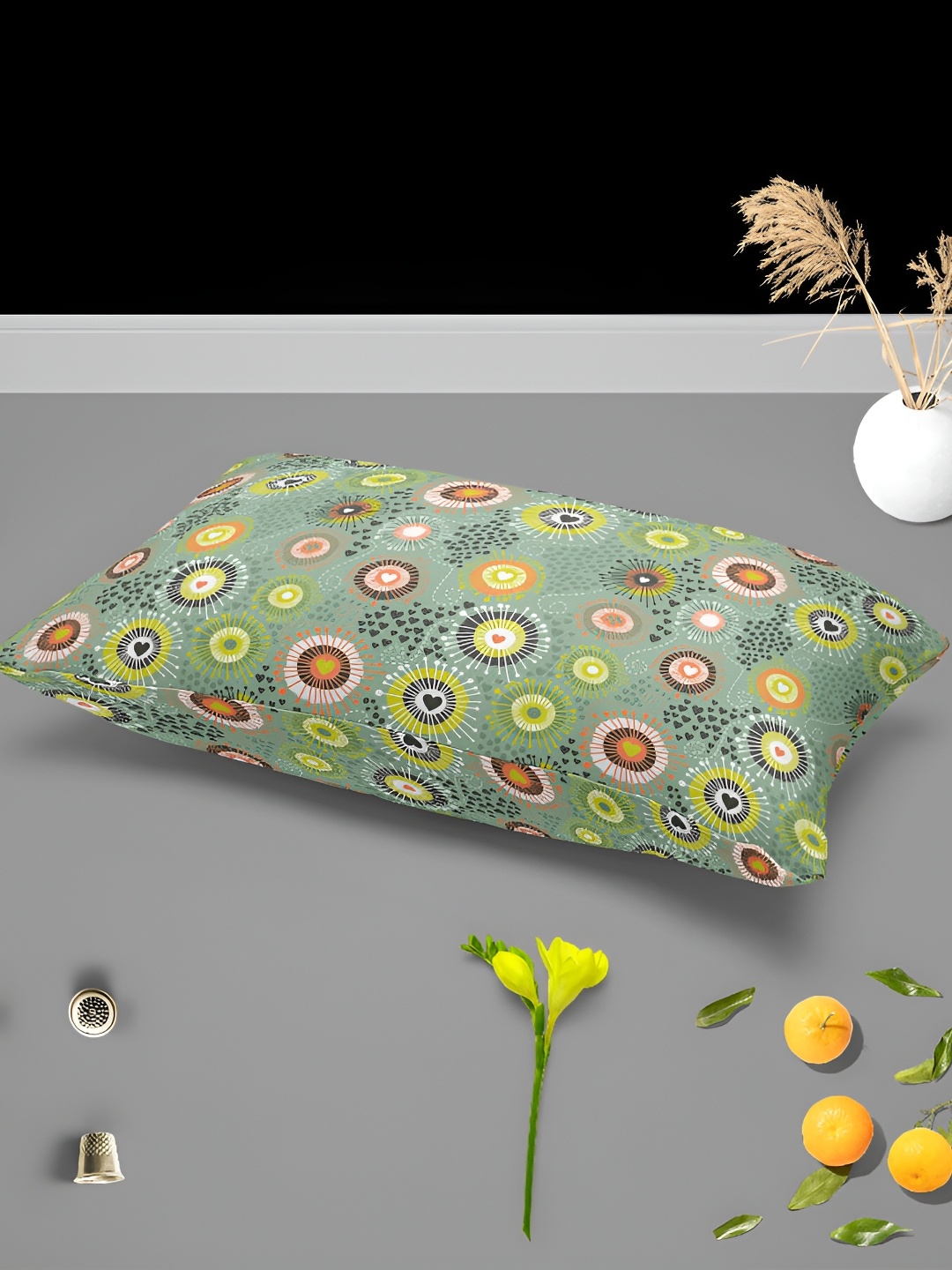 

ArtzFolio Green Yellow 2 Pieces Abstract Printed Rectangle Pillow Covers