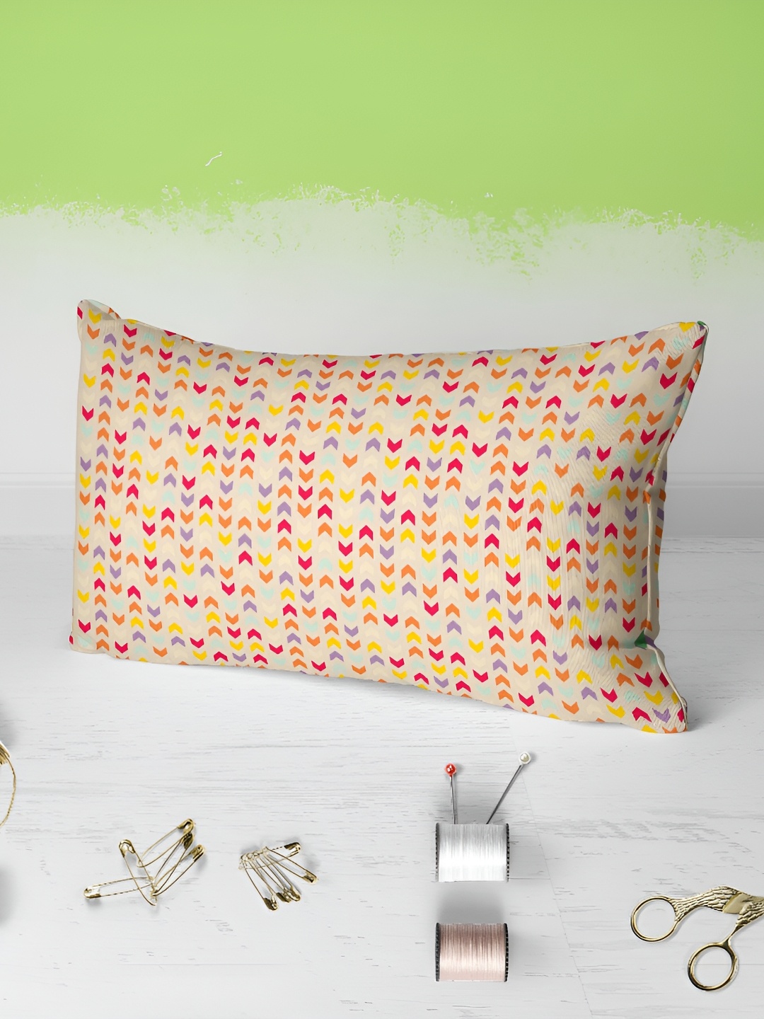 

ArtzFolio Beige & Pink 2 Pcs Rectangle Pillow Covers