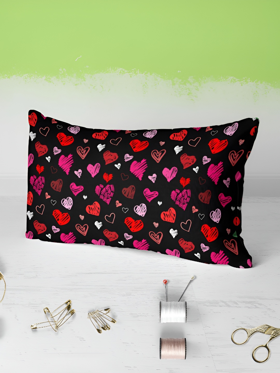 

ArtzFolio Black & Red 2 Pieces Rectangle Pillow Covers