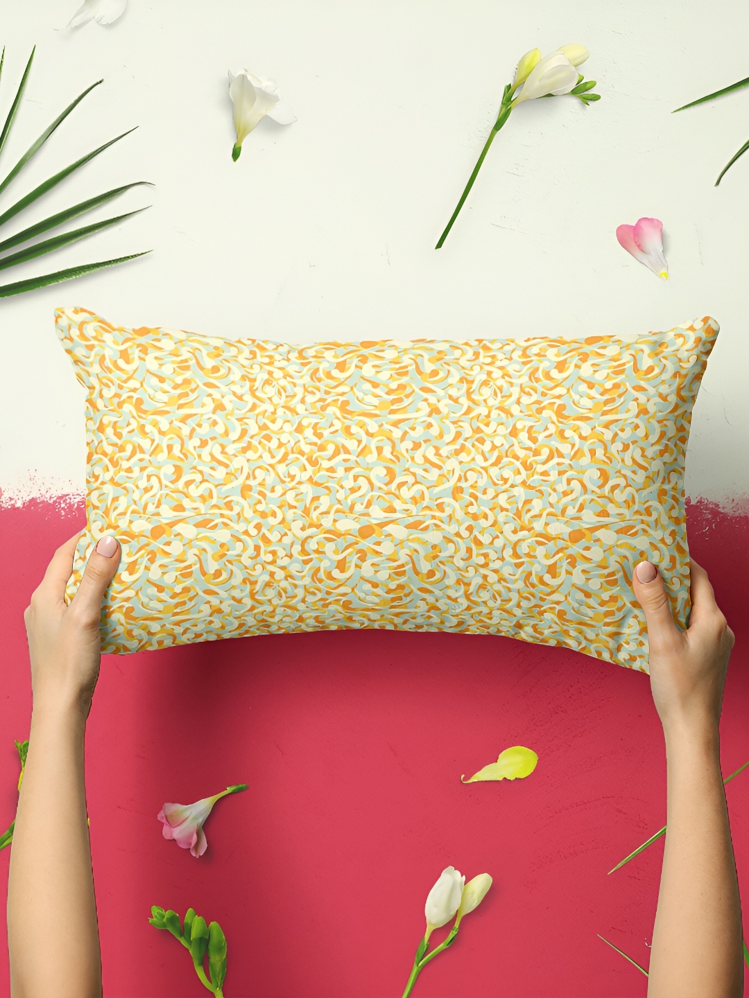 

ArtzFolio Yellow & Blue 2 Pieces Rectangle Pillow Covers