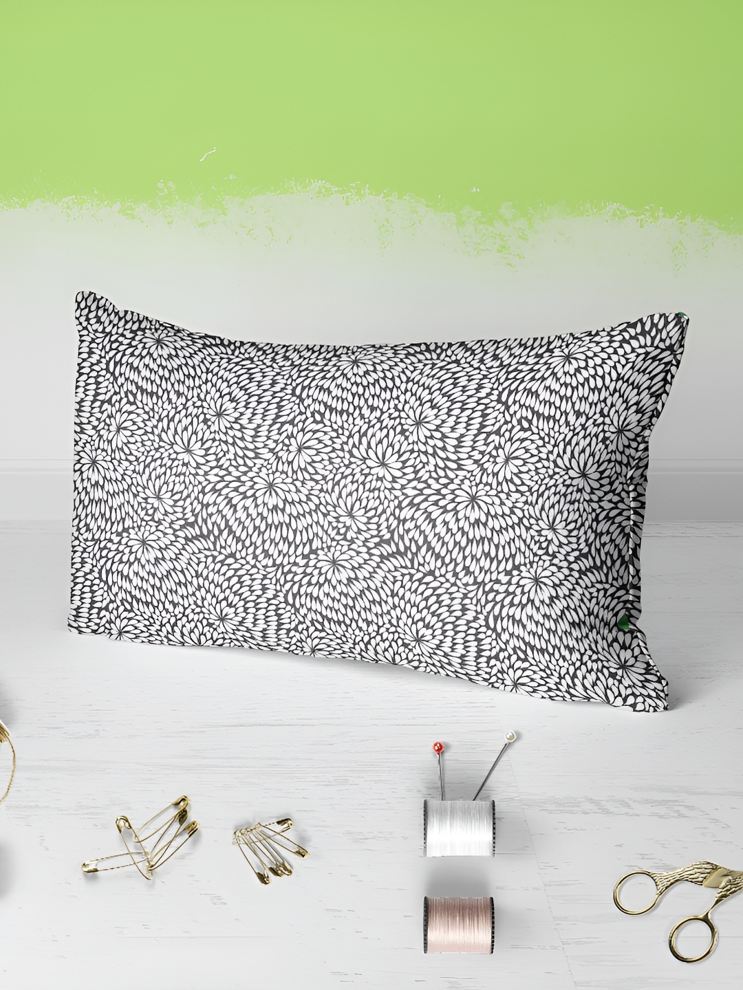 

ArtzFolio Grey & White Abstract 2 Pieces Rectangular Pillow Covers