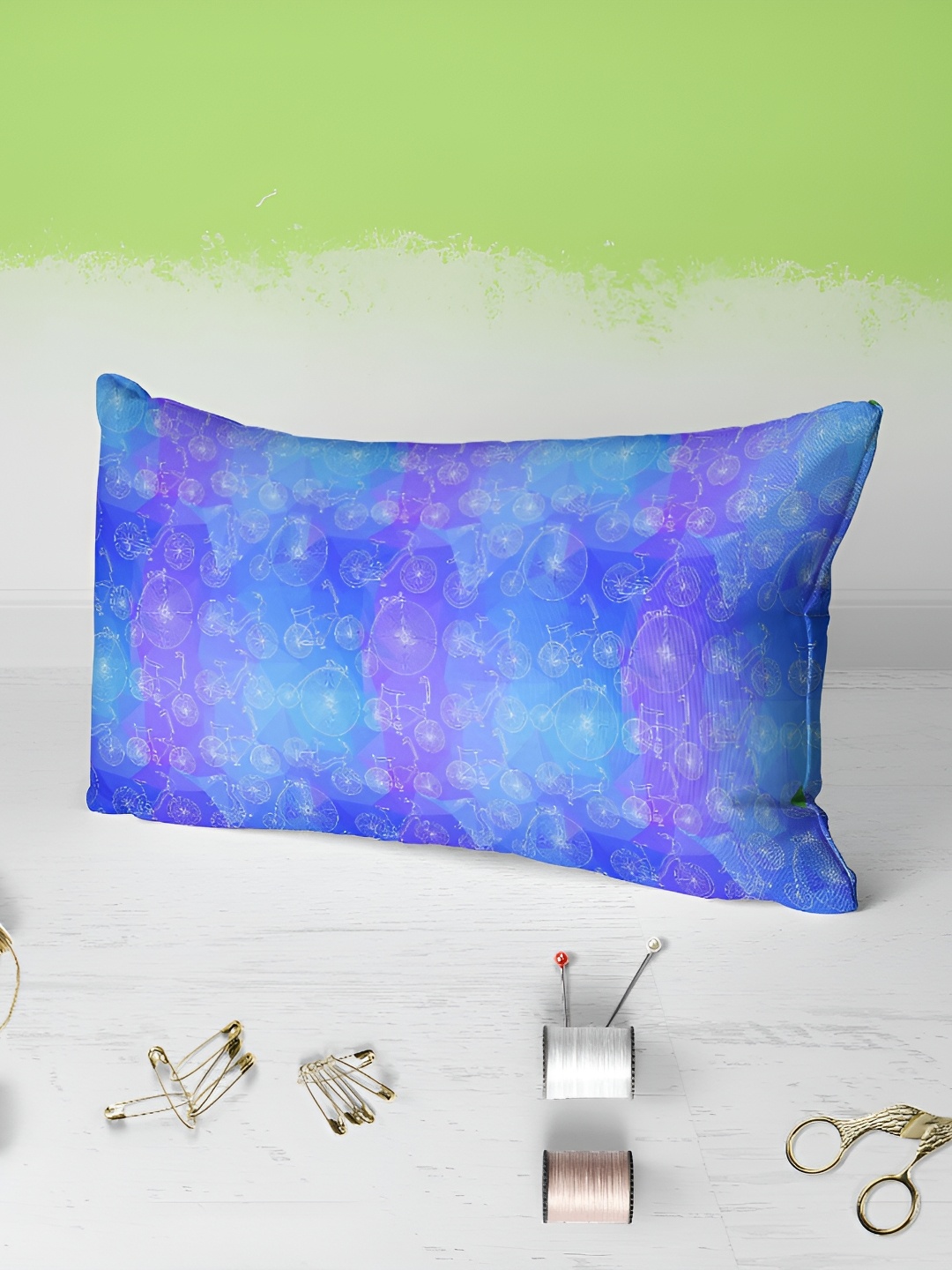 

ArtzFolio Green & Blue 2 Pieces Abstract Printed Velvet Rectangular Shaped Pillow Covers