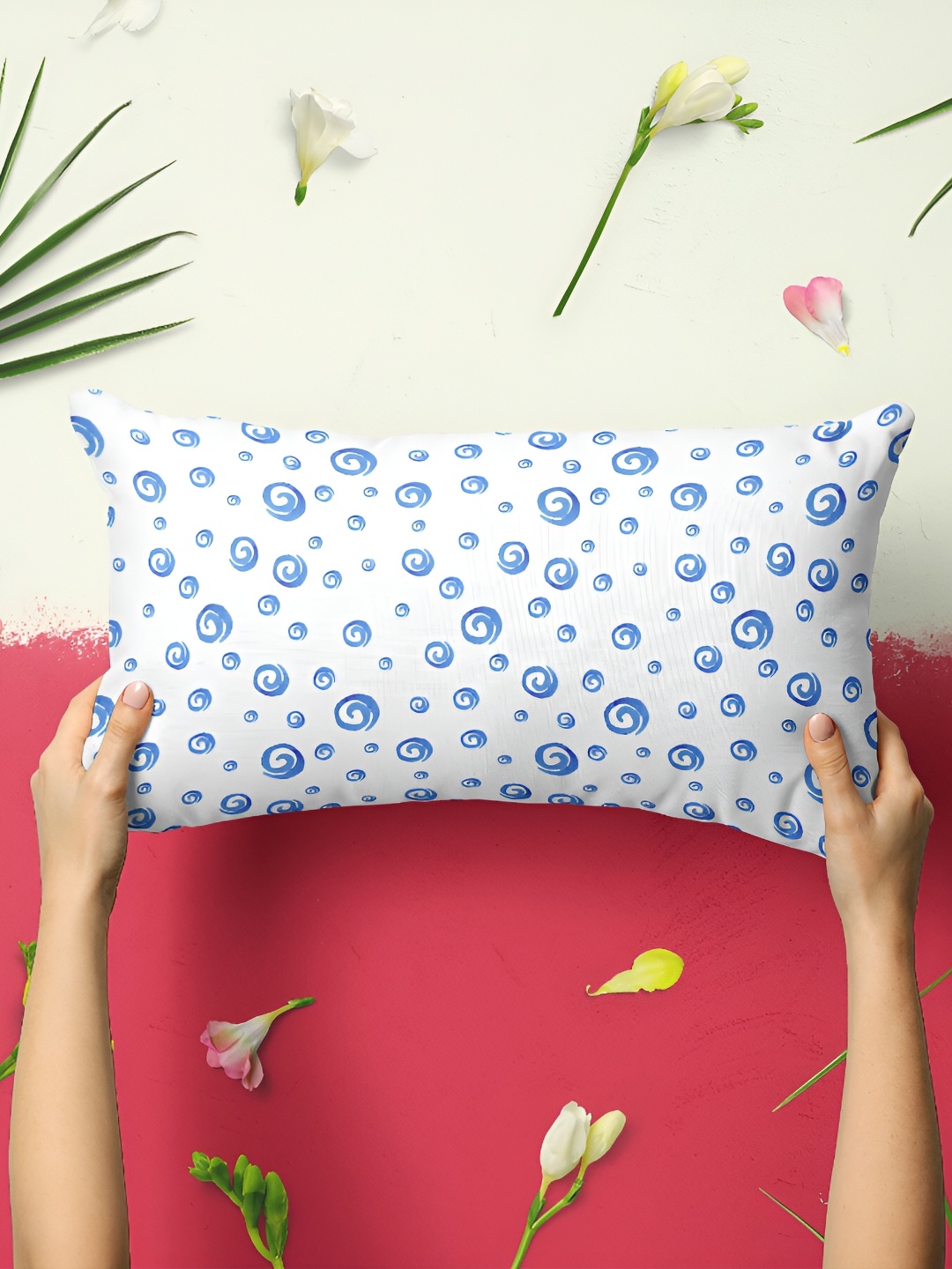 

ArtzFolio Blue and White 2 Pieces Cotton Rectangle Pillow Covers