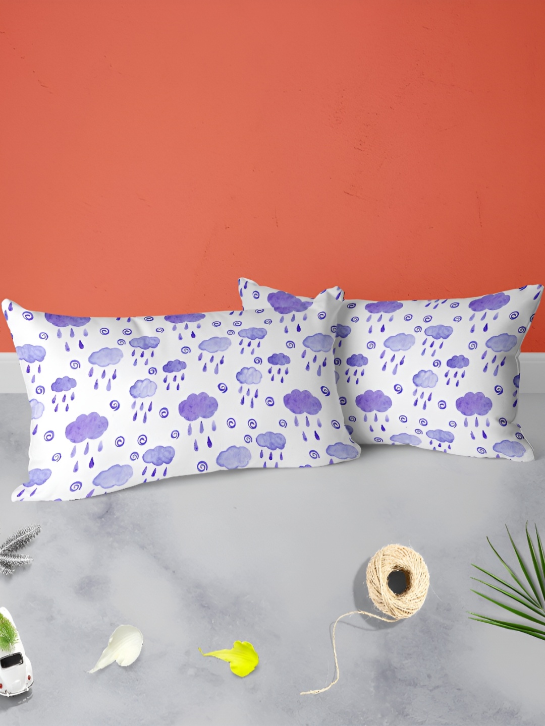 

ArtzFolio Purple & White 2Pcs Abstract Rectangle Pillow Covers
