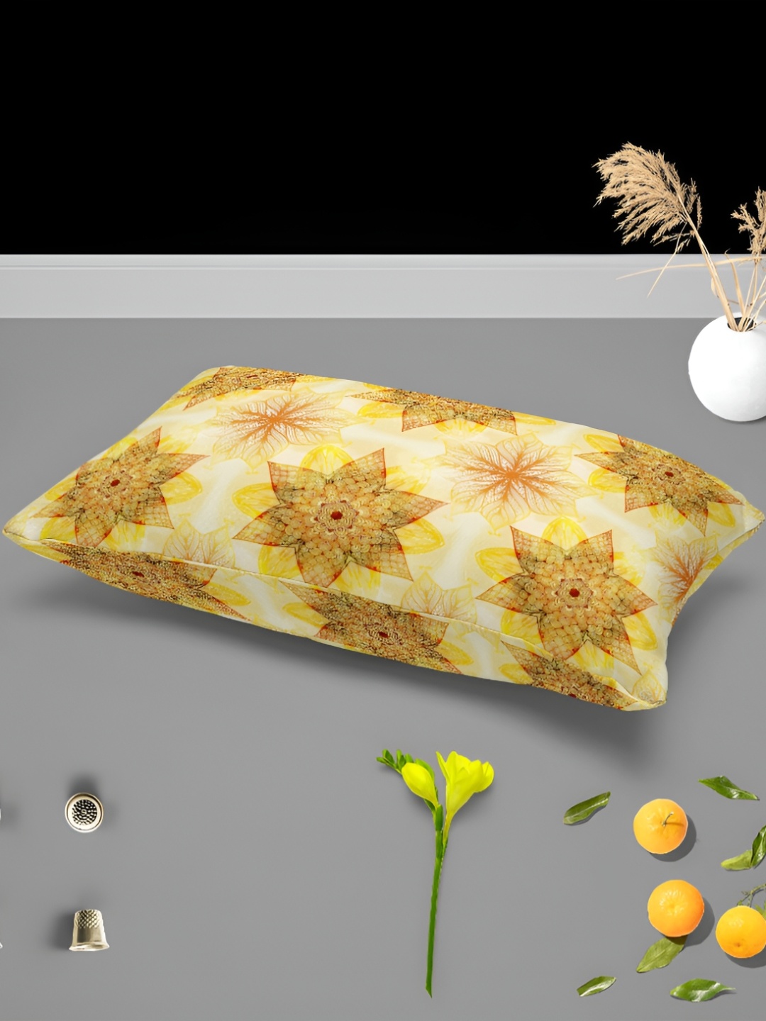 

ArtzFolio Yellow & Brown 2 Pieces Abstract Printed Rectangle Pillow Covers