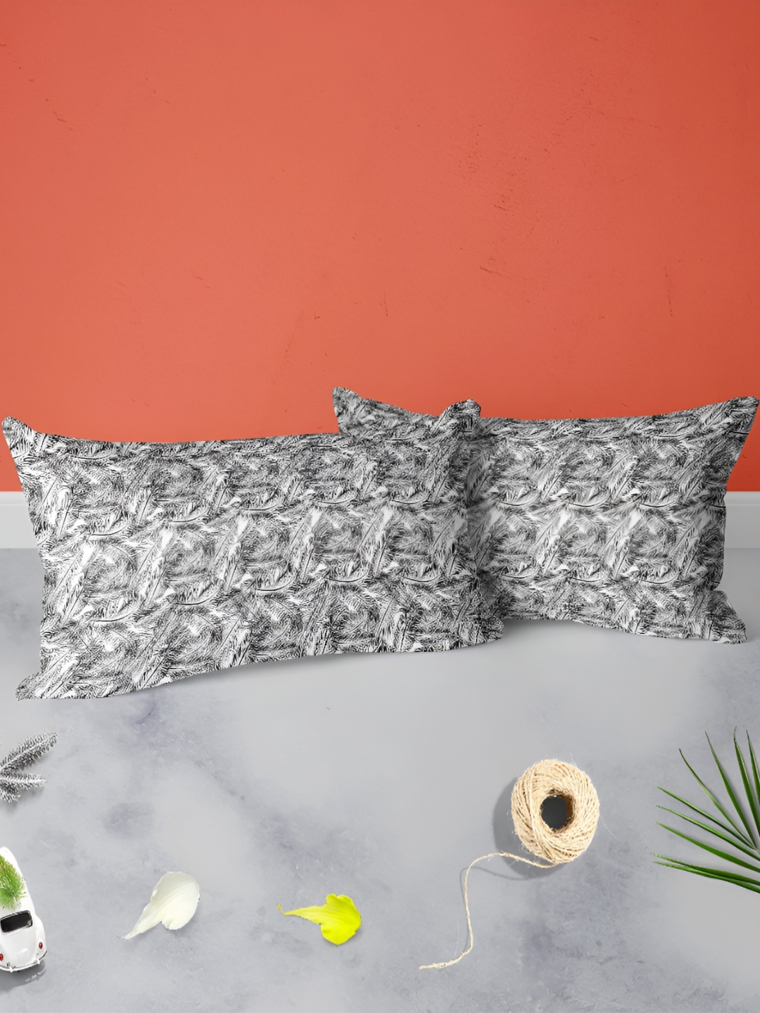 

ArtzFolio Grey 2 Pieces Abstract Printed Rectangle Pillow Covers